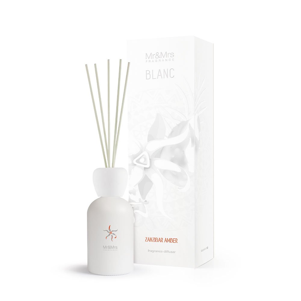 Mr&Mrs Fragrance Diffusore a bastoncini 250ml Blanc Zanzibar Amber - Myho