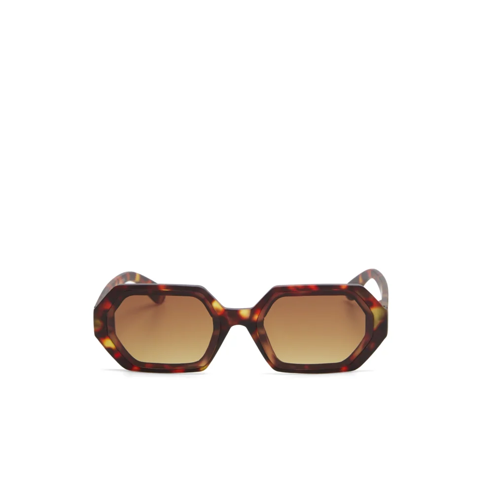 Okkia Occhiale da Sole Modello Andrea Esagono Havana Lens Brown Gradient - immagine 3